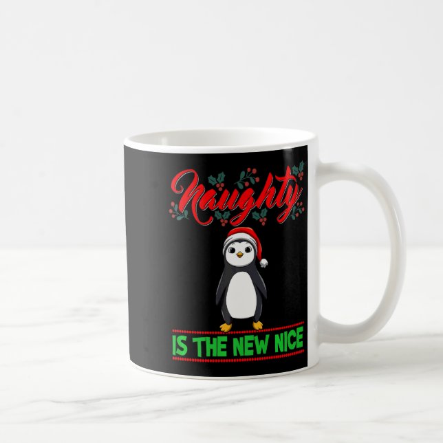 Taza De Café Naughty Is The New Nice Christmas Santa Xmas Premi (Derecha)