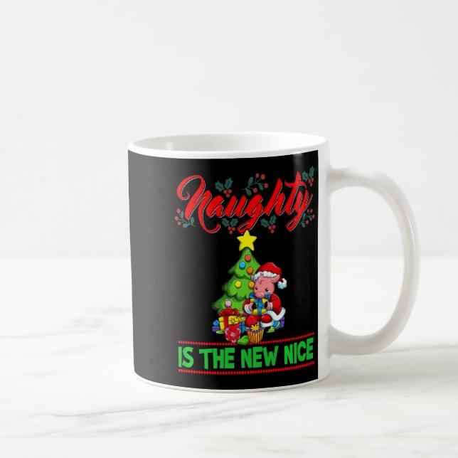 Taza De Café Naughty Is The New Nice Christmas Santa Xmas Premi (Derecha)