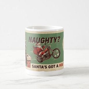 Taza De Café Naughty Me Santa Harley Vintage Navidad Café