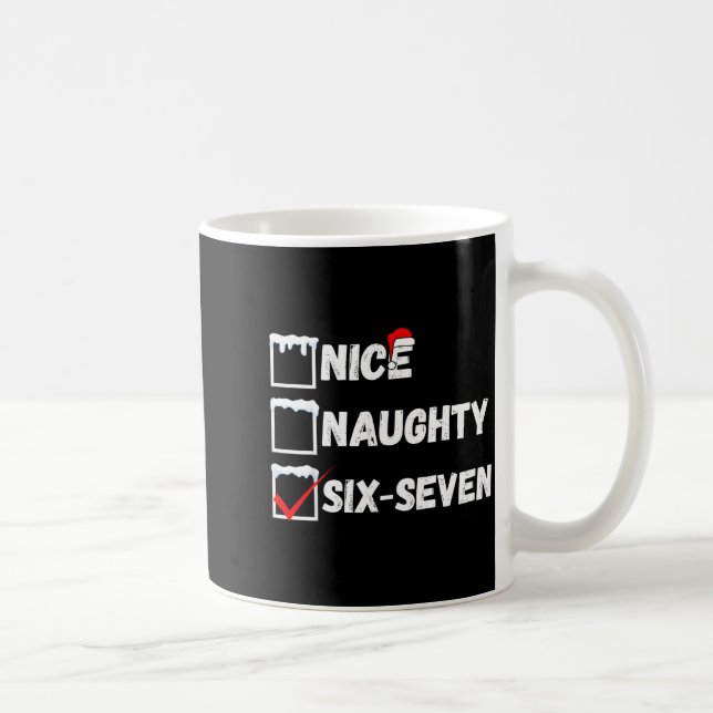 Taza De Café Naughty Nice 67 Christmas Checklist Fun Six Seven  (Derecha)