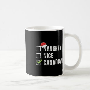 Taza De Café Naughty Nice Canadá Santa Hat Canadá Navidades G