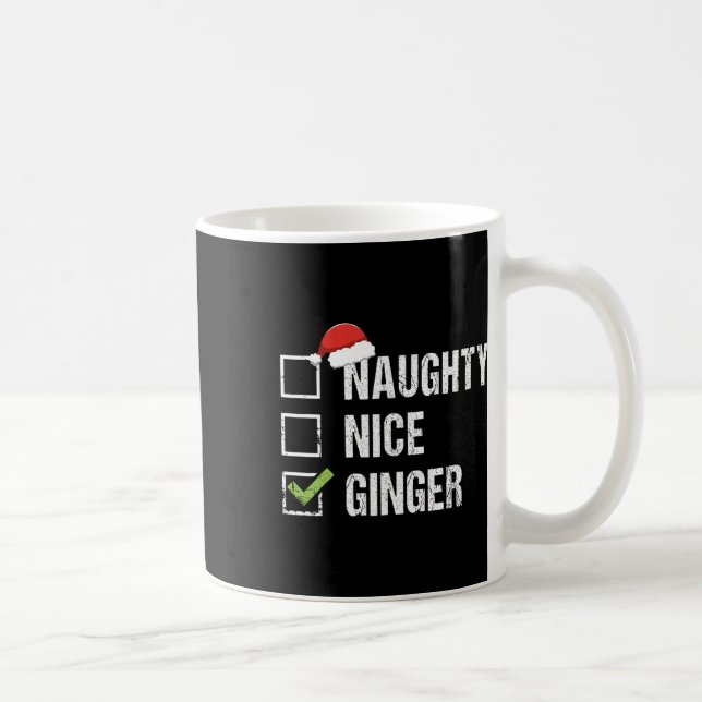 Taza De Café Naughty Nice Ginger Redhead Santa Hat Irish Christ (Derecha)