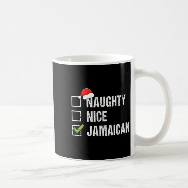 Taza De Café Naughty Nice Jamaican Shirt Santa Hat Christmas Gi (Derecha)