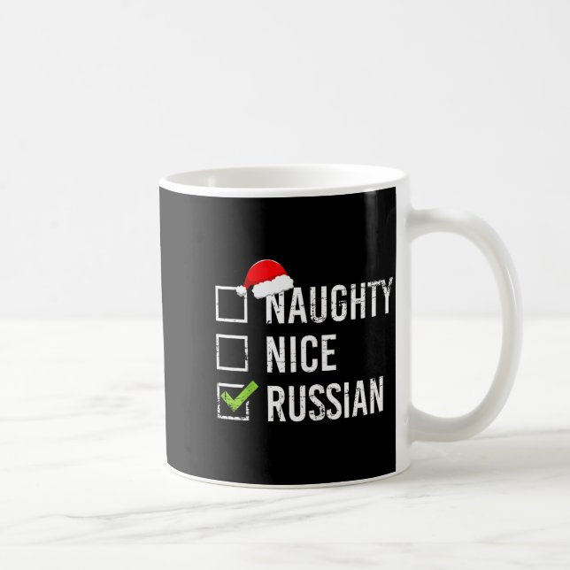 Taza De Café Naughty Nice Russian Shirt Santa Funny Russia Chri (Derecha)