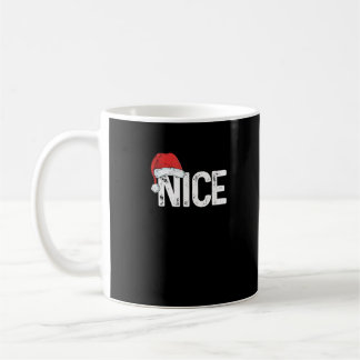 Taza De Café Naughty Or Nice Matching Christmas Funny Design