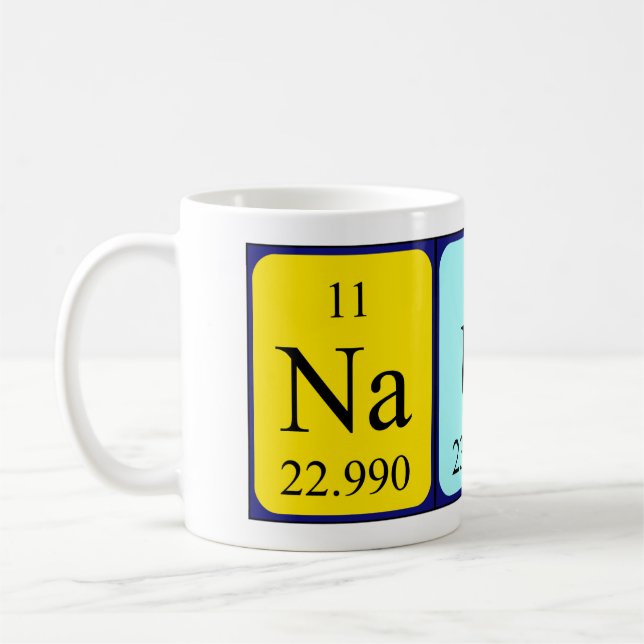 Taza De Café Naut nombre de tabla periódica mug (Izquierda)