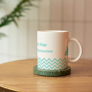 Taza De Café Náutica azul océano Waves