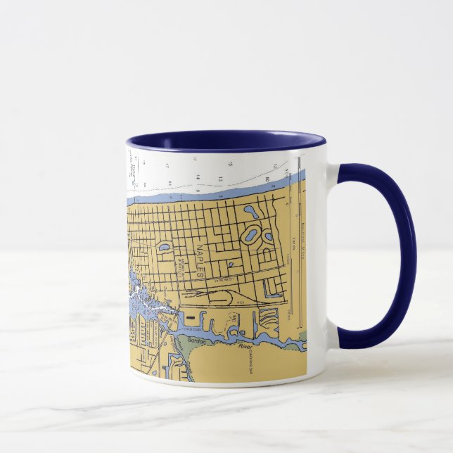 Taza de café náutica de la carta del puerto de (Derecha)