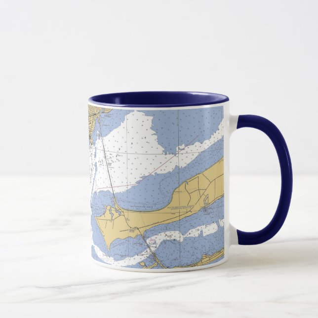 Taza de café náutica de la carta del puerto de (Derecha)