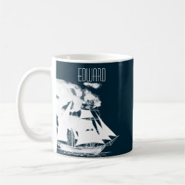Taza De Café Náutica de naves y nubes