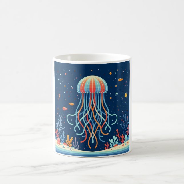Taza De Café náutica/playa/medusas costeras (Centro)