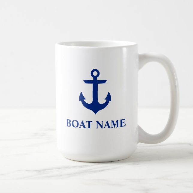 Taza De Café Nautical Bote Name Anchor Large (Derecha)