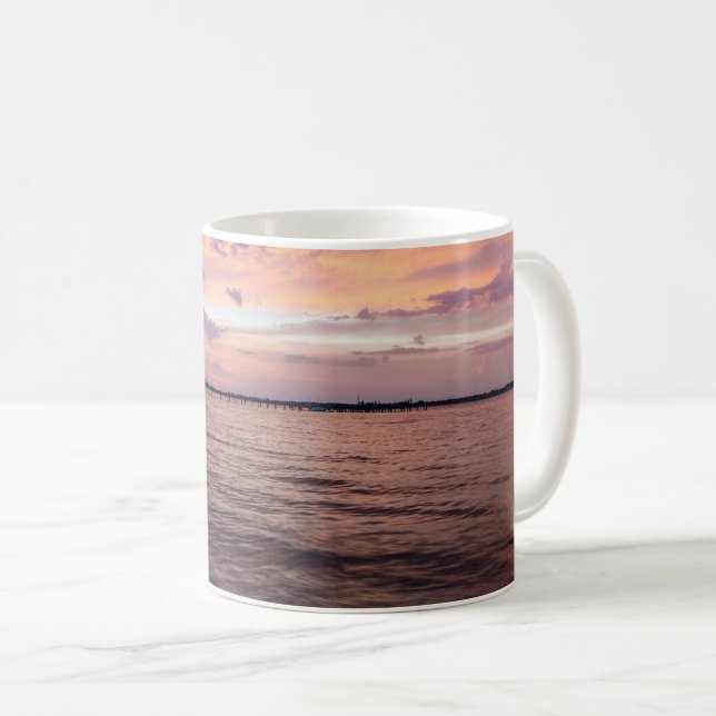 Taza De Café Navarre Beach Magic Hour Purple Sunset (Anverso derecho)