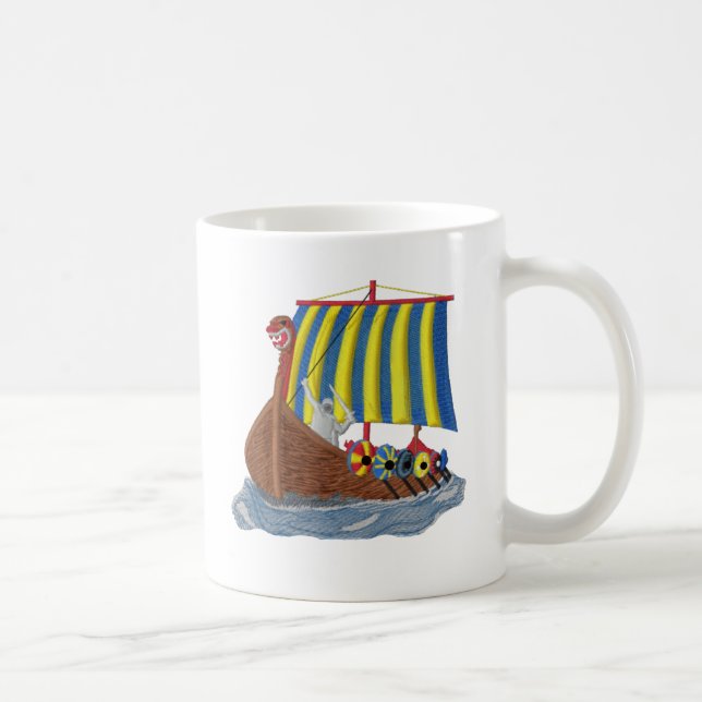 Taza De Café Nave de Viking del sueco (Derecha)