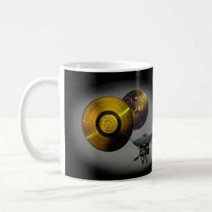 Taza De Café Nave espacial de la Voyager y récord dorado a 40 a