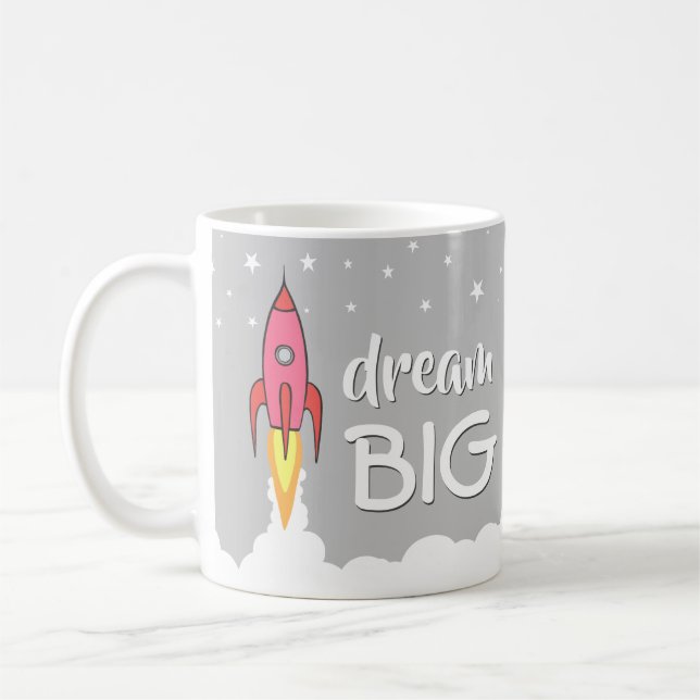 Taza De Café Nave inspiradora grande ideal de Rocket retro de (Izquierda)