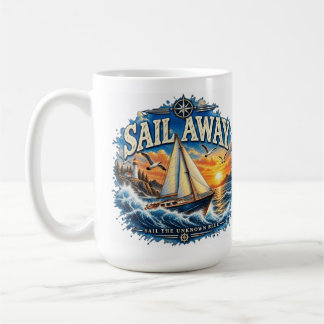 Taza De Café Navega Lejos Navega el Azul Desconocido Náutico