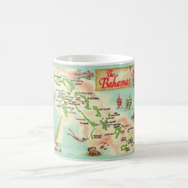 Taza De Café Navegando por el mapa de las Islas Bahama