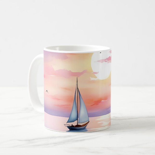 Taza De Café Navegar por el mar tranquilo (Anverso izquierdo)