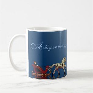 Taza De Café Navidad abierto del trineo del Uno-Caballo