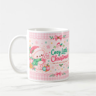 Taza De Café Navidad Acogedora Osito Teddy Rosa Dulce Fiesta