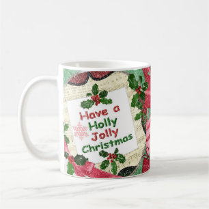 Taza De Café Navidad alegre del acebo