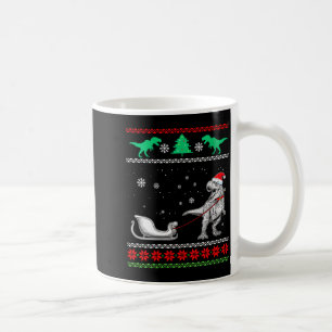 Taza De Café Navidad Alegre Trineo Dinosaurio Mujer Feo Cristo