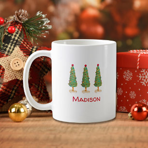 Taza De Café Navidad artesanal - Regalo de árbol de Navidad lin