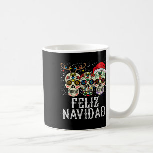 Taza De Café Navidad Azúcar cráneo reno Santa Cristo mexicano