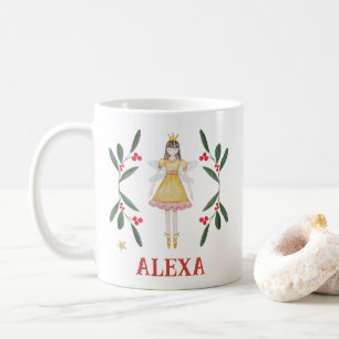 Taza De Café Navidad Bailarina Botánica Personalizada
