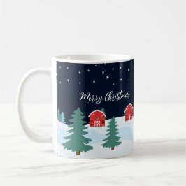 Taza De Café Navidad Blanca Rústica Personalizada