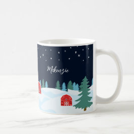 Taza De Café Navidad Blanca Rústica Personalizada
