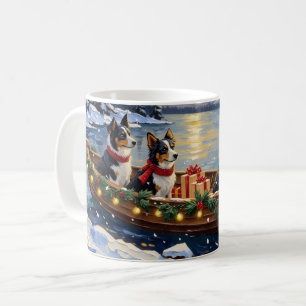 Taza De Café Navidad Border Collie Barco Fiesta