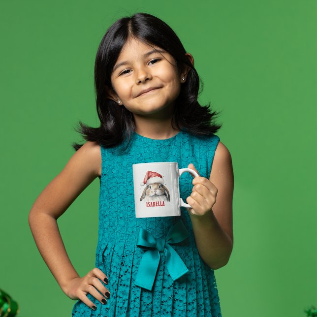 Taza De Café Navidad Bunny Personalizado Kids Mug (Personalized Christmas Mug Keepsake)