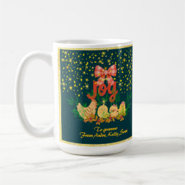 Taza De Café Navidad campestre con pollos 