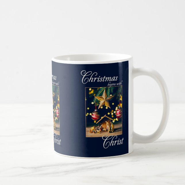 Taza De Café Navidad Comienza con la Natividad de Cristo (Derecha)