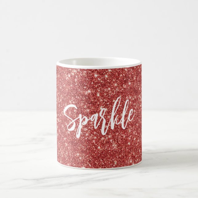 Taza De Café Navidad con brillo rojo resplandeciente (Centro)