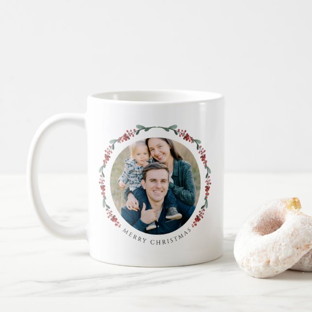 Taza De Café Navidad con Foto Botánica Moderna (Con donut)