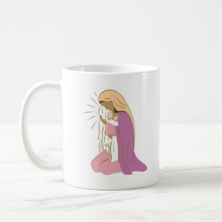 Taza De Café Navidad cristiana de María y el niño Jesús