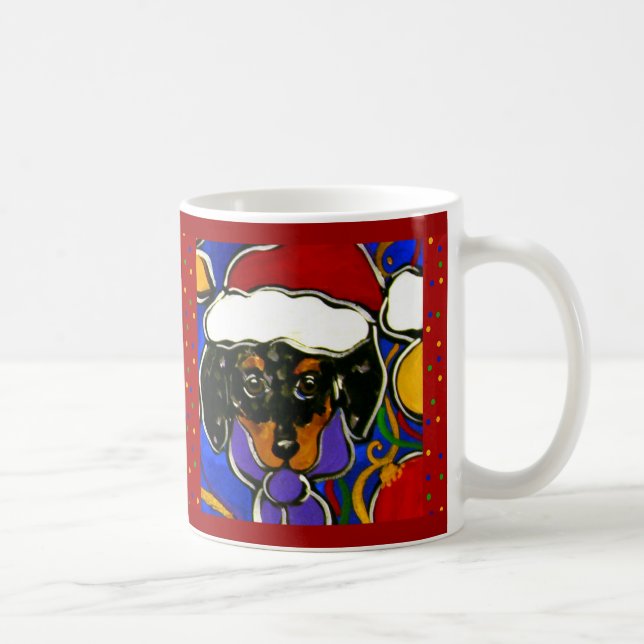 Taza De Café Navidad Dapple Doxie (Derecha)