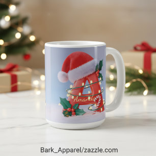 Taza De Café Navidad de alfabeto personalizado 'A'