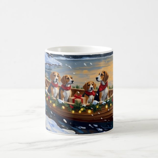 Taza De Café Navidad de Barco de Beagle Fiesta (Centro)