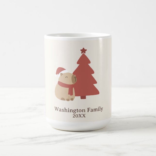 Taza De Café Navidad de Capybara Acogedora Personalizada (Centro)