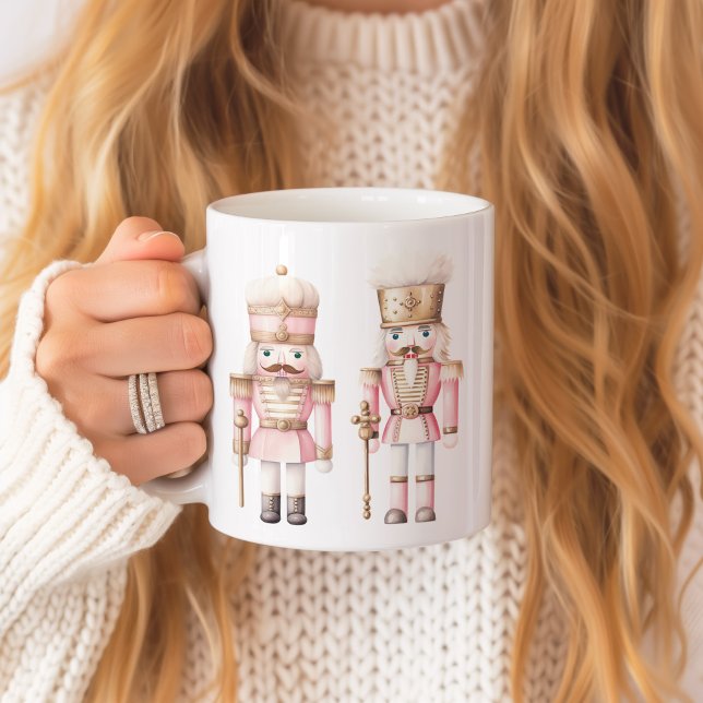 Taza De Café Navidad de Cascanueces Rosa (Pink Nutcracker Christmas Mug)