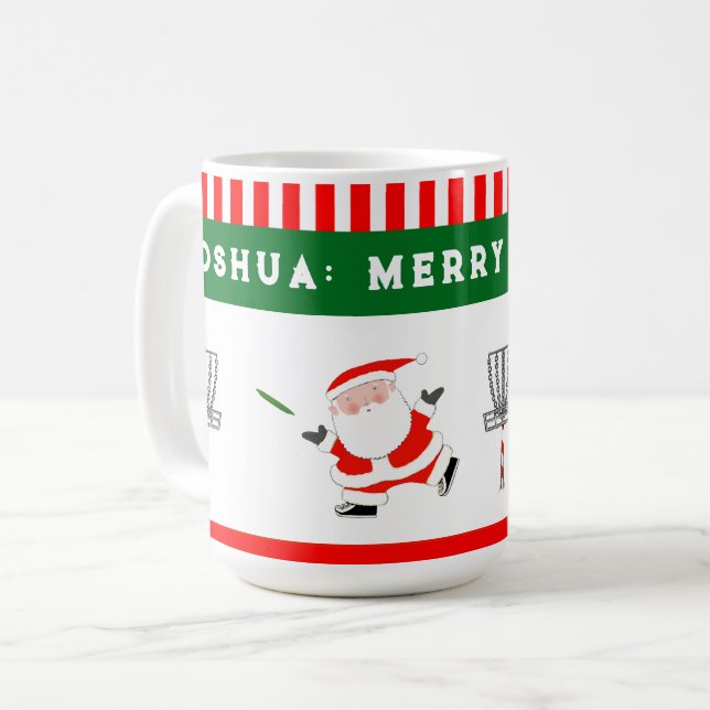 Taza De Café Navidad de Disc Golf (Anverso izquierdo)