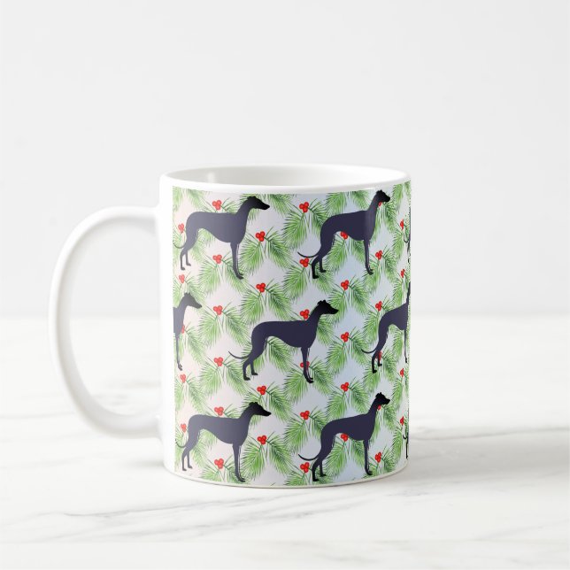 Taza De Café Navidad de galgo (Izquierda)