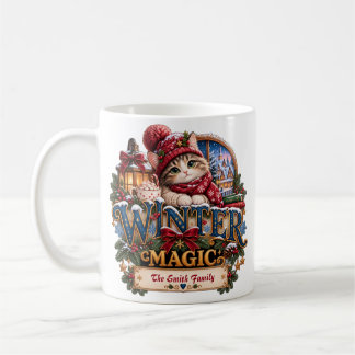 Taza De Café Navidad de Gato Acogedor Mágico de Invierno Person