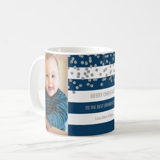 Taza De Café Navidad de la abuela de la foto de plata de las (Anverso izquierdo)