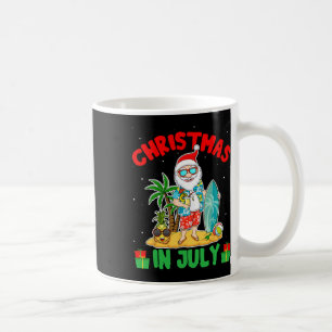 Taza De Café Navidad de Verano en Julio - Santa Tropical Surfin