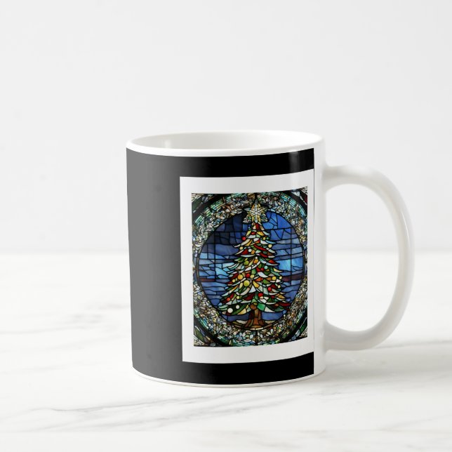 Taza De Café Navidad de Vidrio Pintado  (Derecha)